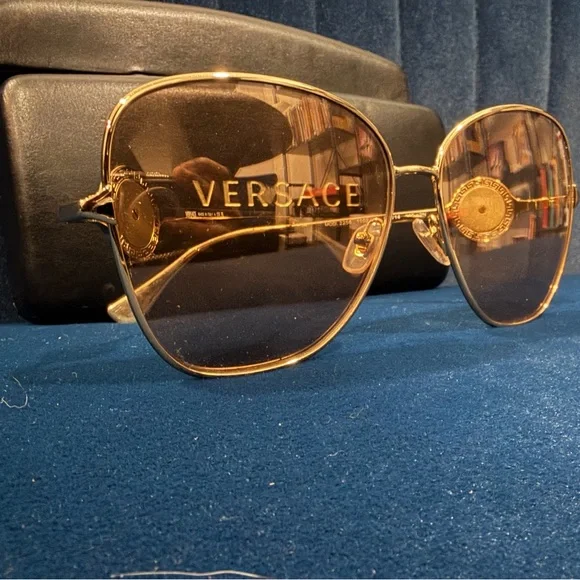 Versace Gold-Tone Sunglasses - Picture 9 of 11